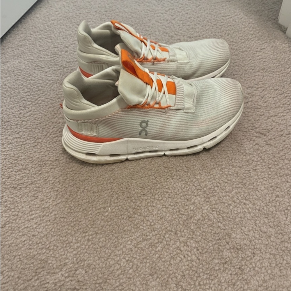 On Running Womens Sneakers in Cream and Orange